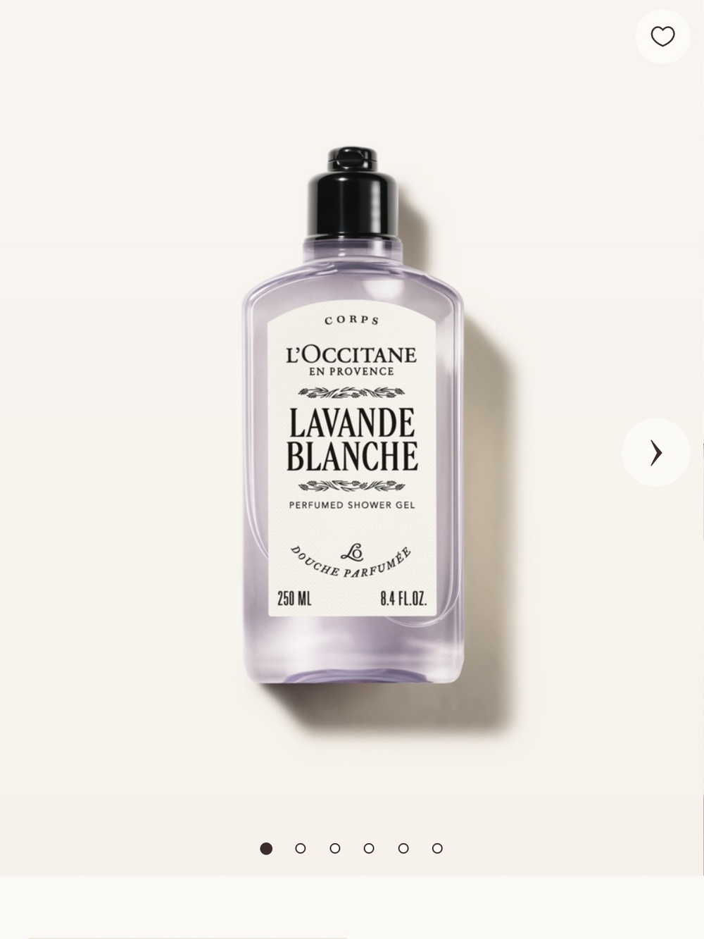 L'OCCITANE Lavande Blanche Shower Gel - Light Purple & Black